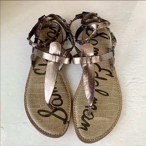 Like new Sam Edelman grey leather studded sandals